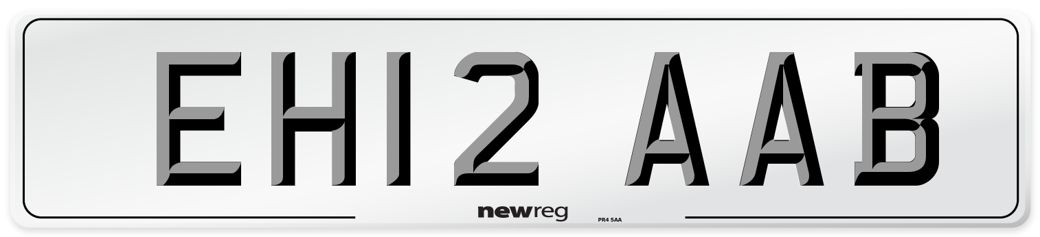 EH12 AAB Number Plate from New Reg
